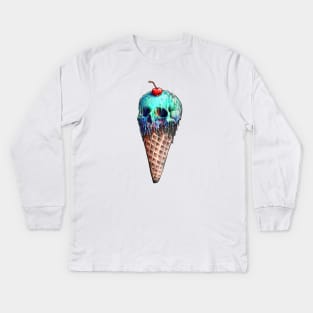 Ice Cream Skull Kids Long Sleeve T-Shirt